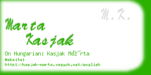 marta kasjak business card